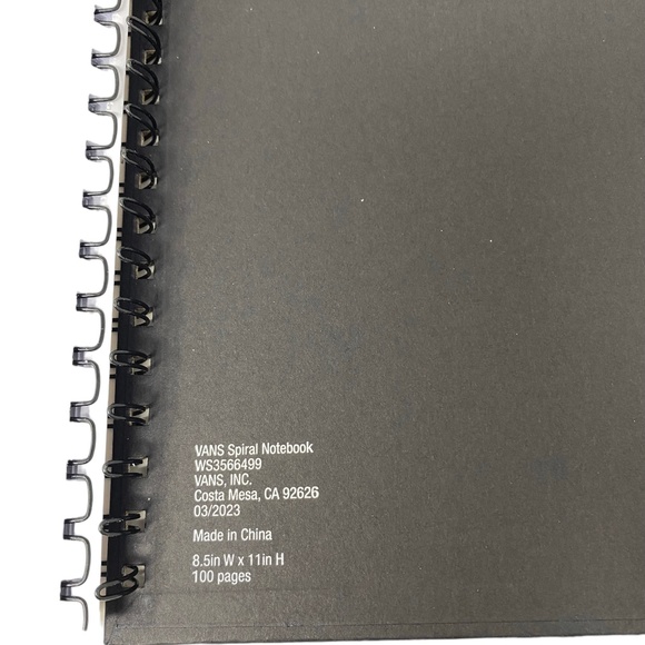 VANS Spiral Notebook 100 Pages Family Exclusive Drawing Sketch VN000DNXN0A1 - Picture 4 of 5